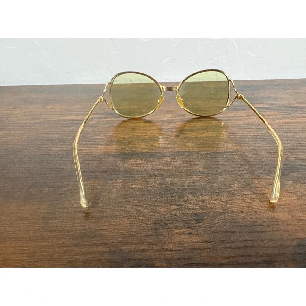 Vintage Christian Dior 2056 Gold Butterfly Sunglasses Yellow Tint Made in Italy